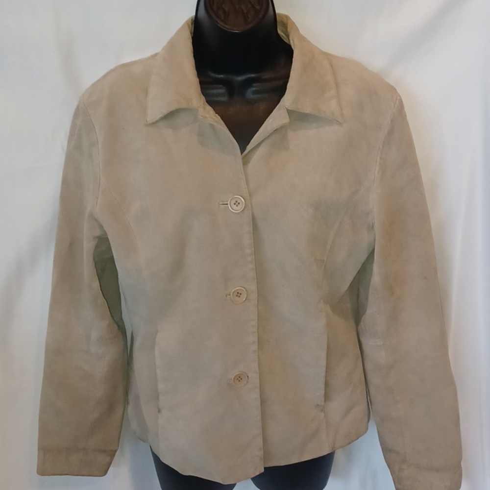 Bagatelle Anthropologie Nude Leather Jacket Pockets Medium